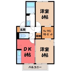 雀宮駅 徒歩10分 2階の物件間取画像